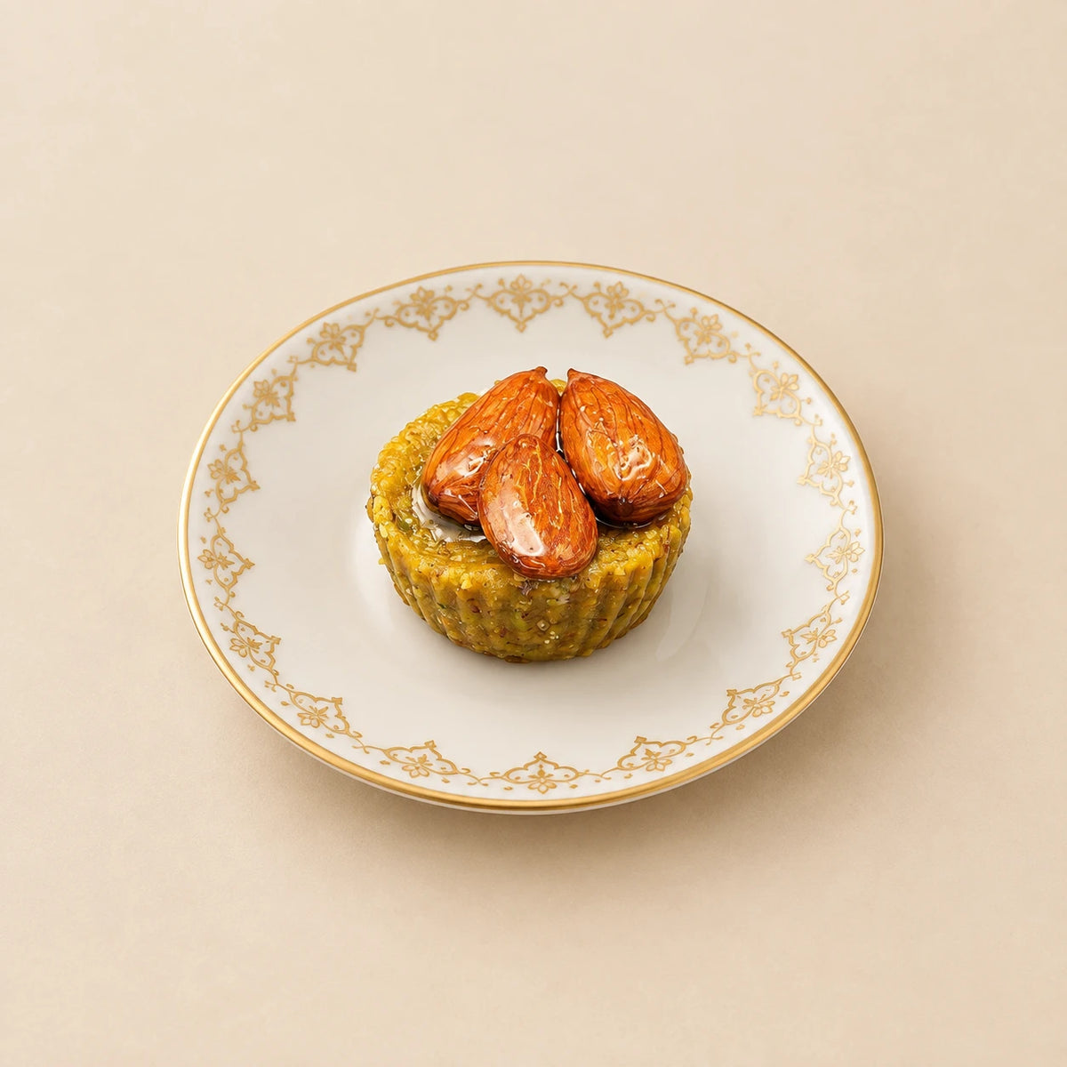 Hlou en tartelette garnie de trois amandes