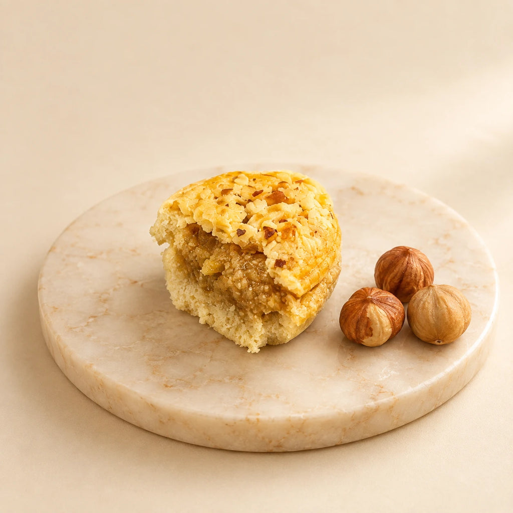 Zouza noisette entamé, farce fondante à la noisette